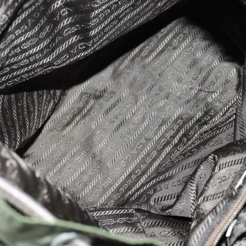 Prada Double Front Pocket Tessuto Khaki Nylon Backpack Bag - Picture 5 of 16